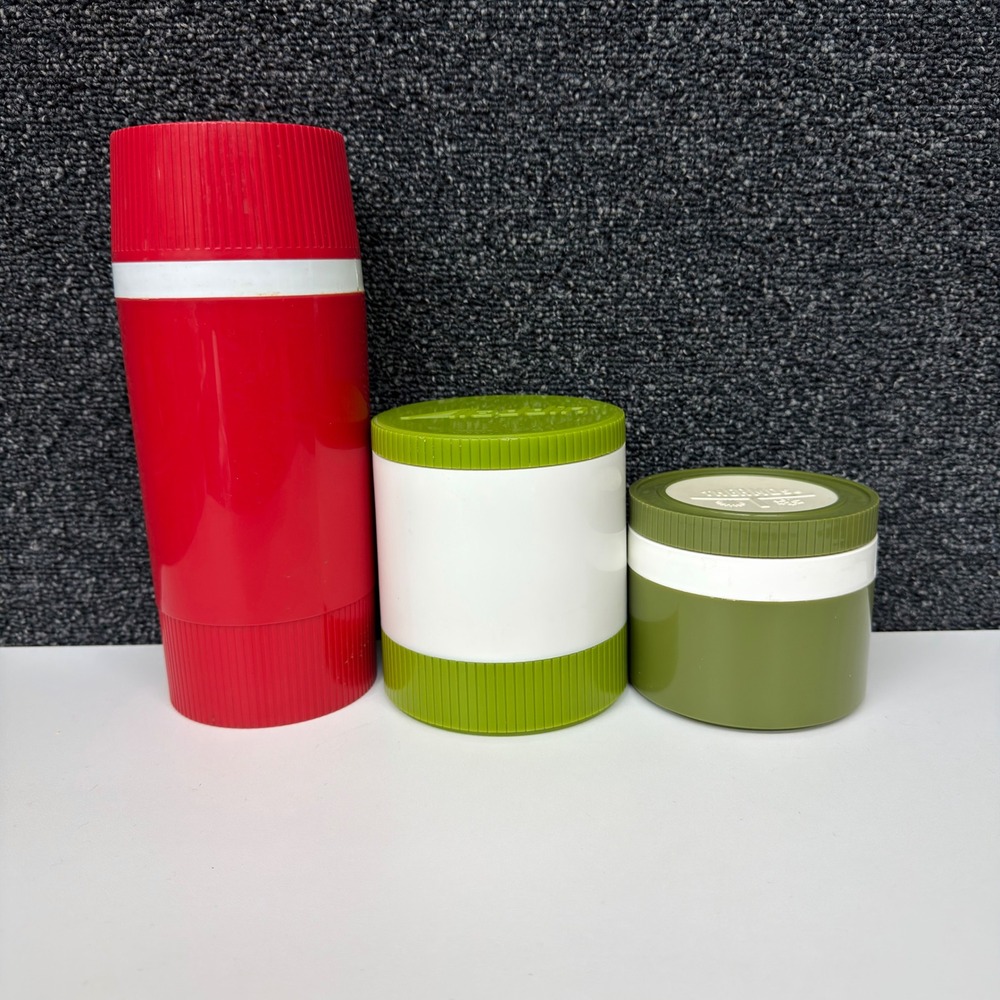 Vintage Gott 1506 Aladdin 1100 Thermos 1155/3 Insulated Jars Set Mid Century USA